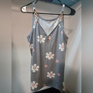 Floral Gray Women's Top